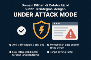 Domain Pilihan di Rotator.biz.id Sudah Terintegrasi dengan Under Attack Mode