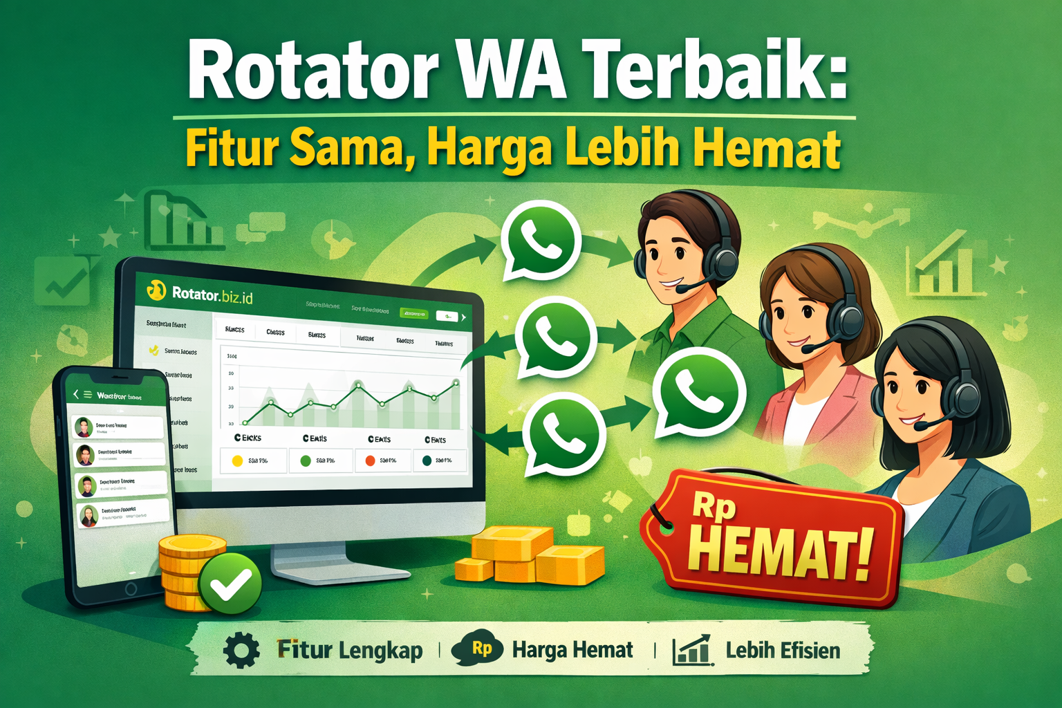 Rotator WA Terbaik Fitur Sama, Harga Lebih Hemat