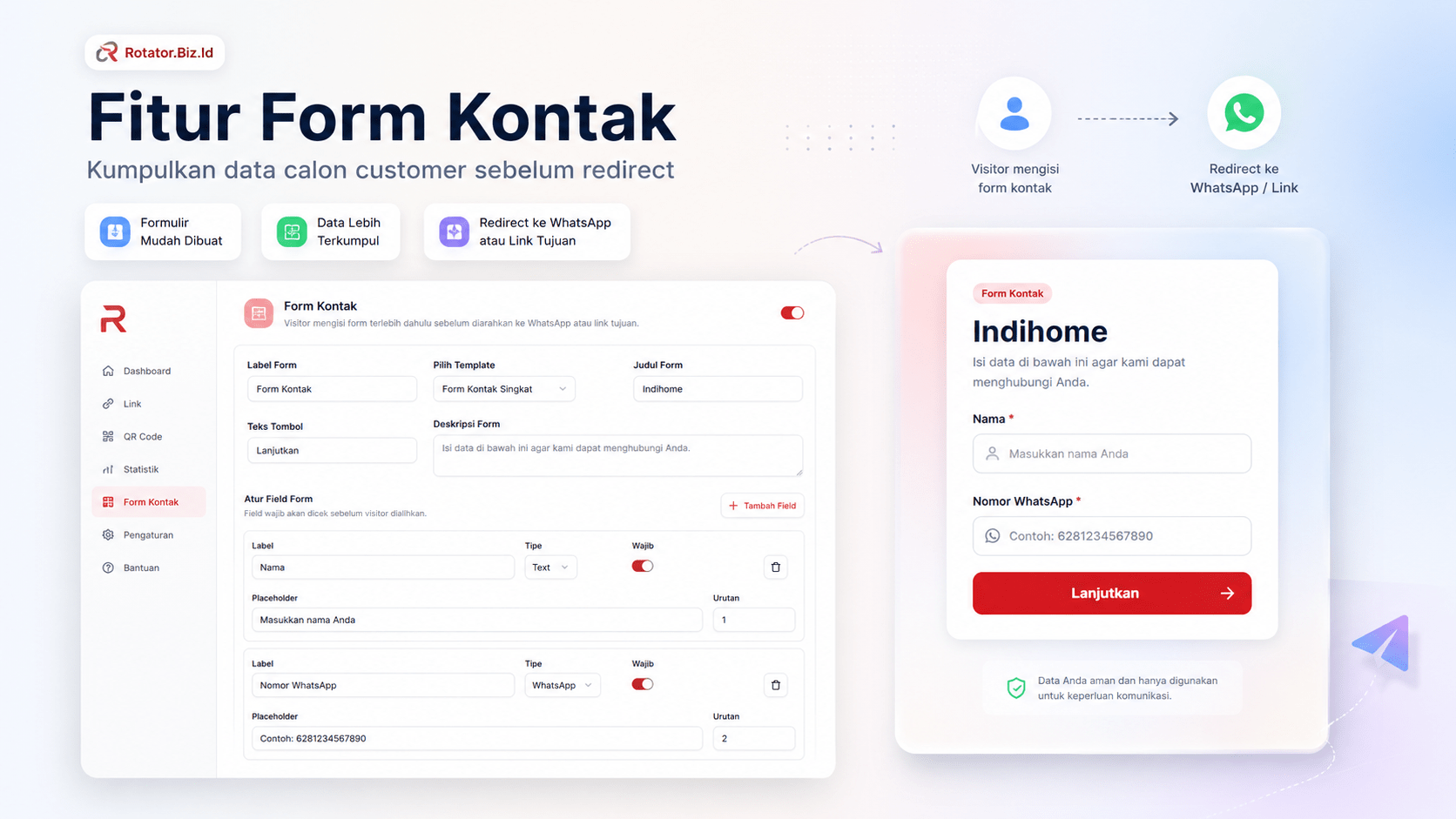 Form Kontak Sebelum Redirect ke WhatApp